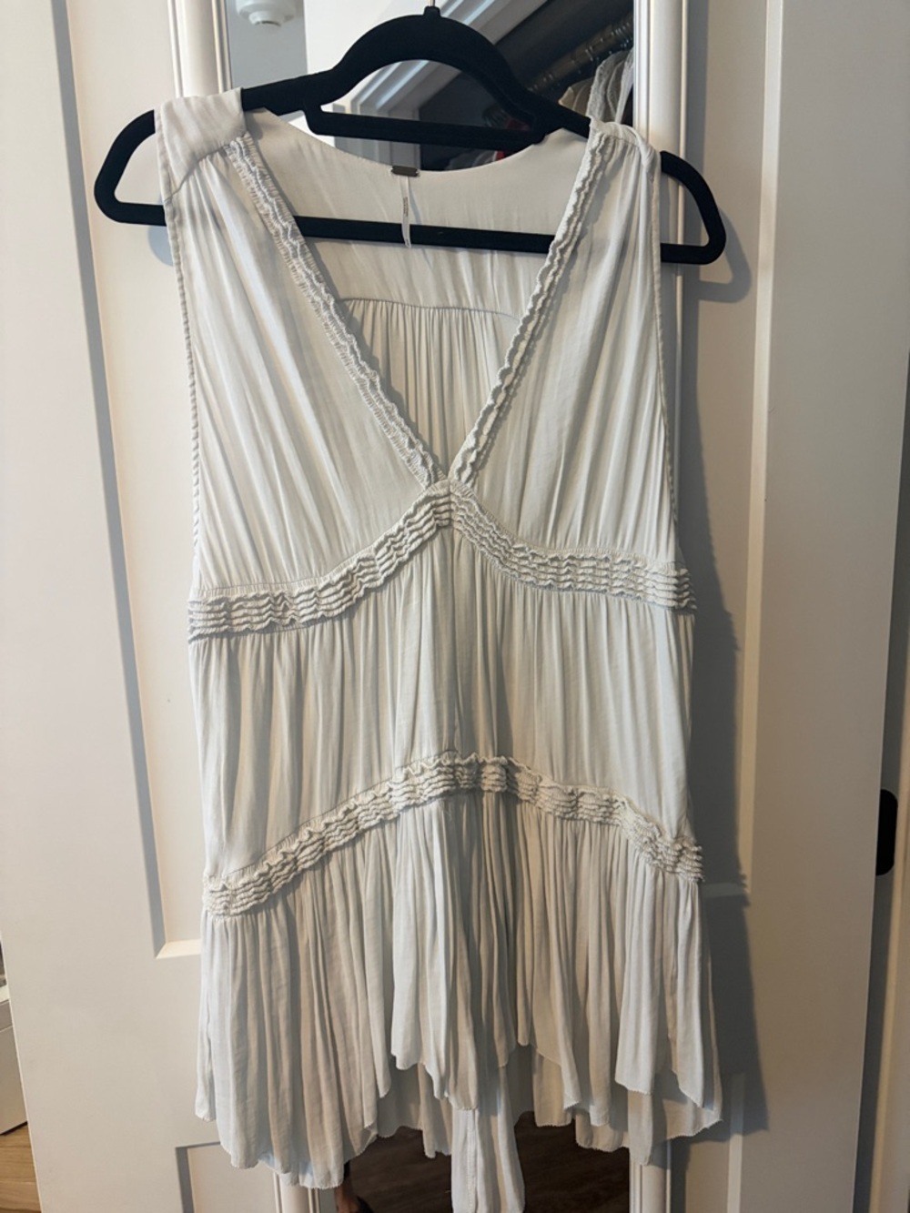 Free People White Tiered Mini Dress